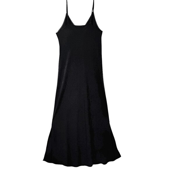 A NEW DAY SLIP DRESS CHIC BLACK SIDE SLITS SMALL - Picture 3 of 7